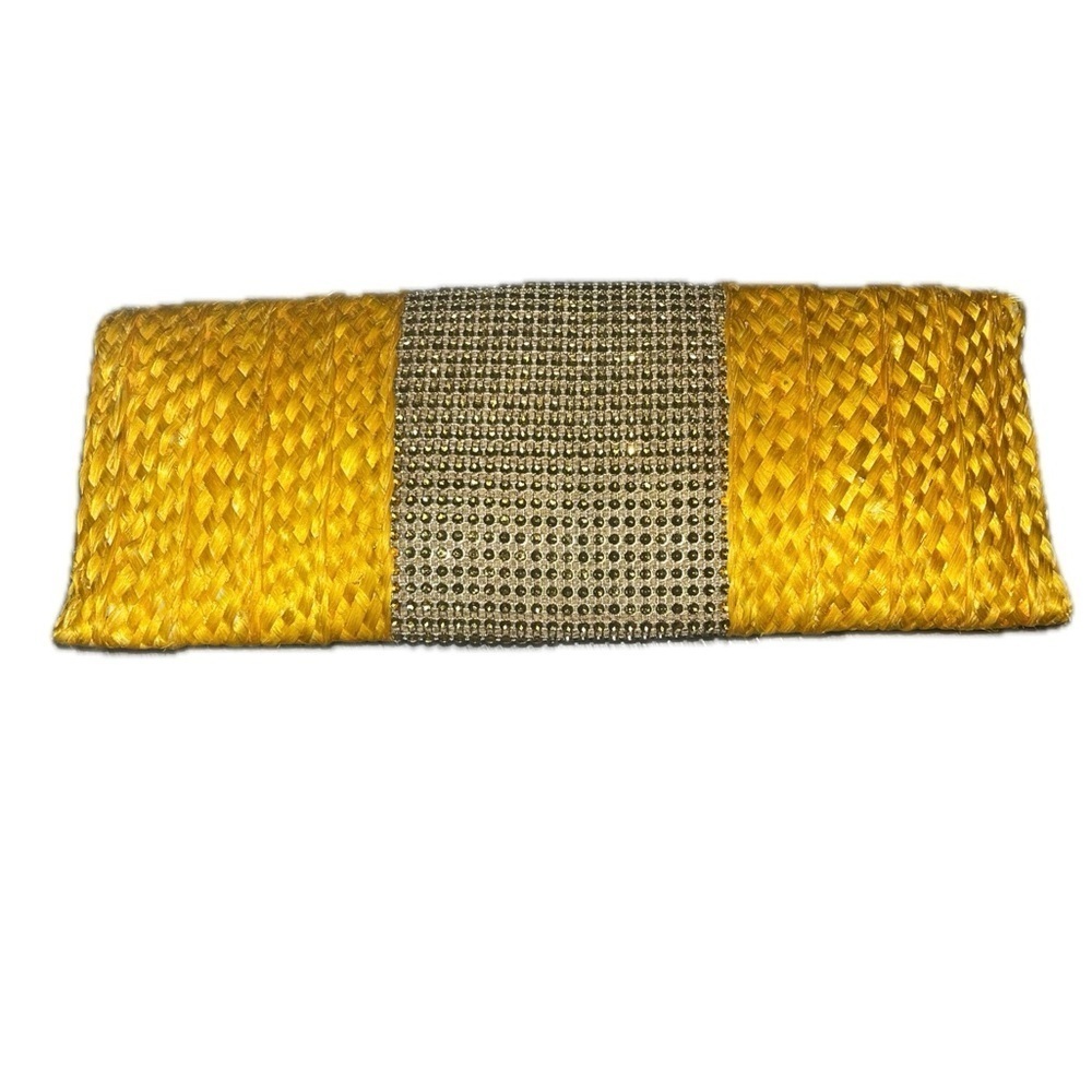 Yellow Woven Clutch from the Bahamas, Mary L’s w/Yellow Rhinestones - Picture 8 of 8